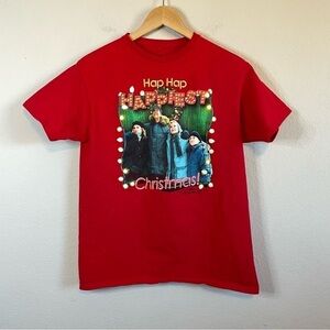 Mens National Lampoon Christmas Vacation Hap Hap Happiest Christmas red t-shirt